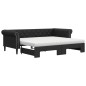 vidaXL Sofá cama nido con colchón cuero sintético negro 90x200 cm vidaXL Sofá cama nido con colchón cuero sintético negro 90x200 cm