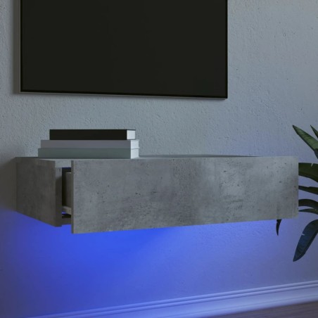 vidaXL Mueble de TV con luces LED gris hormigón 60x35x15,5 cm