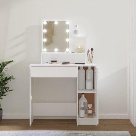 vidaXL Tocador con LED blanco 86,5x35x136 cm