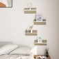 vidaXL Estantes de pared 4 uds blanco y roble Sonoma 40x11,5x18 cm vidaXL Estantes de pared 4 uds blanco y roble Sonoma 40x11,5x18 cm