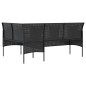 vidaXL Set de sofás en forma de L 5 pzas cojines ratán sintético negro