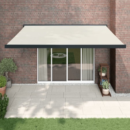 vidaXL Toldo retráctil aluminio y tela color crema 4,5x3 m