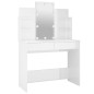 vidaXL Tocador con LED blanco brillante 96x40x142 cm