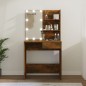 vidaXL Tocador con LED color roble ahumado 74,5x40x141 cm vidaXL Tocador con LED color roble ahumado 74,5x40x141 cm
