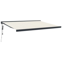 vidaXL Toldo retráctil aluminio y tela color crema 4,5x3 m