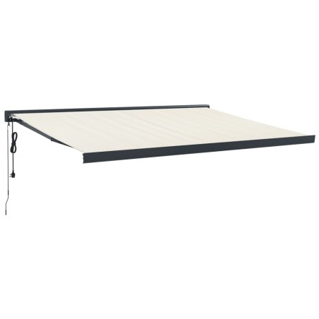 vidaXL Toldo retráctil aluminio y tela color crema 4,5x3 m