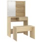 vidaXL Set de tocador con LED madera contrachapada roble Sonoma vidaXL Set de tocador con LED madera contrachapada roble Sonoma