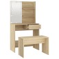 vidaXL Set de tocador con LED madera contrachapada roble Sonoma vidaXL Set de tocador con LED madera contrachapada roble Sonoma