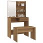 vidaXL Juego de tocador con LED madera contrachapada roble marrón vidaXL Juego de tocador con LED madera contrachapada roble marrón