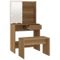 vidaXL Juego de tocador con LED madera contrachapada roble marrón vidaXL Juego de tocador con LED madera contrachapada roble marrón