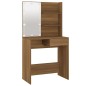 vidaXL Juego de tocador con LED madera contrachapada roble marrón vidaXL Juego de tocador con LED madera contrachapada roble marrón