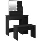 vidaXL Juego de tocador con LED madera contrachapada negro