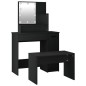 vidaXL Juego de tocador con LED madera contrachapada negro