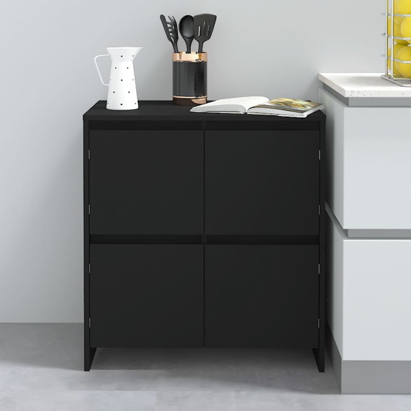 vidaXL Aparador de madera contrachapada negro 70x41x75 cm vidaXL Aparador de madera contrachapada negro 70x41x75 cm