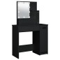 vidaXL Juego de tocador con LED madera contrachapada negro