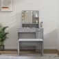 vidaXL Juego de tocador con LED madera contrachapada gris Sonoma vidaXL Juego de tocador con LED madera contrachapada gris Sonoma