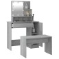 vidaXL Juego de tocador con LED madera contrachapada gris Sonoma vidaXL Juego de tocador con LED madera contrachapada gris Sonoma