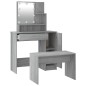 vidaXL Juego de tocador con LED madera contrachapada gris Sonoma vidaXL Juego de tocador con LED madera contrachapada gris Sonoma