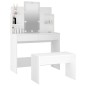 vidaXL Juego de tocador con LED madera contrachapada blanco vidaXL Juego de tocador con LED madera contrachapada blanco