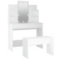 vidaXL Juego de tocador con LED madera contrachapada blanco vidaXL Juego de tocador con LED madera contrachapada blanco