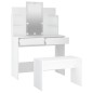 vidaXL Juego de tocador con LED madera contrachapada blanco vidaXL Juego de tocador con LED madera contrachapada blanco
