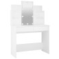 vidaXL Juego de tocador con LED madera contrachapada blanco vidaXL Juego de tocador con LED madera contrachapada blanco