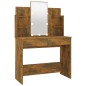 vidaXL Juego de tocador con LED madera contrachapada roble ahumado vidaXL Juego de tocador con LED madera contrachapada roble ahumado
