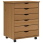 vidaXL Cajonera con ruedas MOSS madera maciza pino marrón miel vidaXL Cajonera con ruedas MOSS madera maciza pino marrón miel