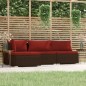 vidaXL Set muebles de jardín 4 pzas y cojines ratán sintético marrón vidaXL Set muebles de jardín 4 pzas y cojines ratán sintético marrón