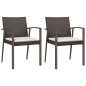 vidaXL Sillas jardín cojines 2 uds ratán sintético marrón 56,5x57x83cm vidaXL Sillas jardín cojines 2 uds ratán sintético marrón 56,5x57x83cm