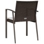 vidaXL Sillas jardín cojines 2 uds ratán sintético marrón 56,5x57x83cm vidaXL Sillas jardín cojines 2 uds ratán sintético marrón 56,5x57x83cm