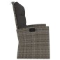 vidaXL Banco jardín reclinable y cojines ratán sintético gris 118 cm
