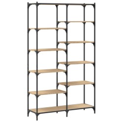 vidaXL Estantería hierro madera ingeniería roble Sonoma 100x32x170 cm