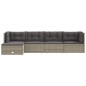 vidaXL Set de muebles de jardín 5 pzas y cojines ratán sintético gris vidaXL Set de muebles de jardín 5 pzas y cojines ratán sintético gris