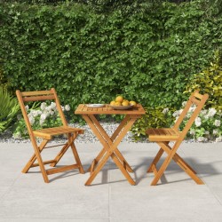 vidaXL Muebles cafetería plegables 3 pzas madera maciza acacia 
