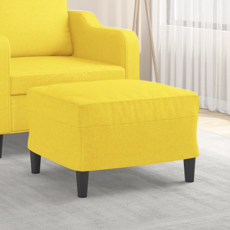 vidaXL Reposapiés de tela amarillo claro 60x50x41 cm vidaXL Reposapiés de tela amarillo claro 60x50x41 cm