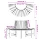 vidaXL Bancos de árbol semicirculares 2 uds madera maciza teca Ø160 cm vidaXL Bancos de árbol semicirculares 2 uds madera maciza teca Ø160 cm