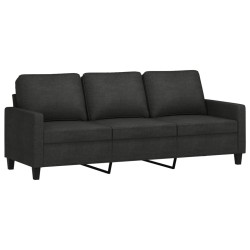 vidaXL Sofá de 3 plazas de tela negro 180 cm