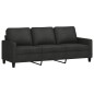 vidaXL Sofá de 3 plazas de tela negro 180 cm