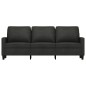 vidaXL Sofá de 3 plazas de tela negro 180 cm