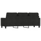vidaXL Sofá de 3 plazas de tela negro 180 cm