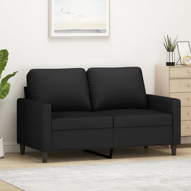 vidaXL Sofá de 2 plazas terciopelo negro 120 cm vidaXL Sofá de 2 plazas terciopelo negro 120 cm