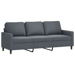 vidaXL Sofá de 3 plazas terciopelo gris oscuro 180 cm