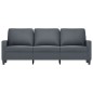 vidaXL Sofá de 3 plazas terciopelo gris oscuro 180 cm