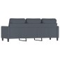vidaXL Sofá de 3 plazas terciopelo gris oscuro 180 cm