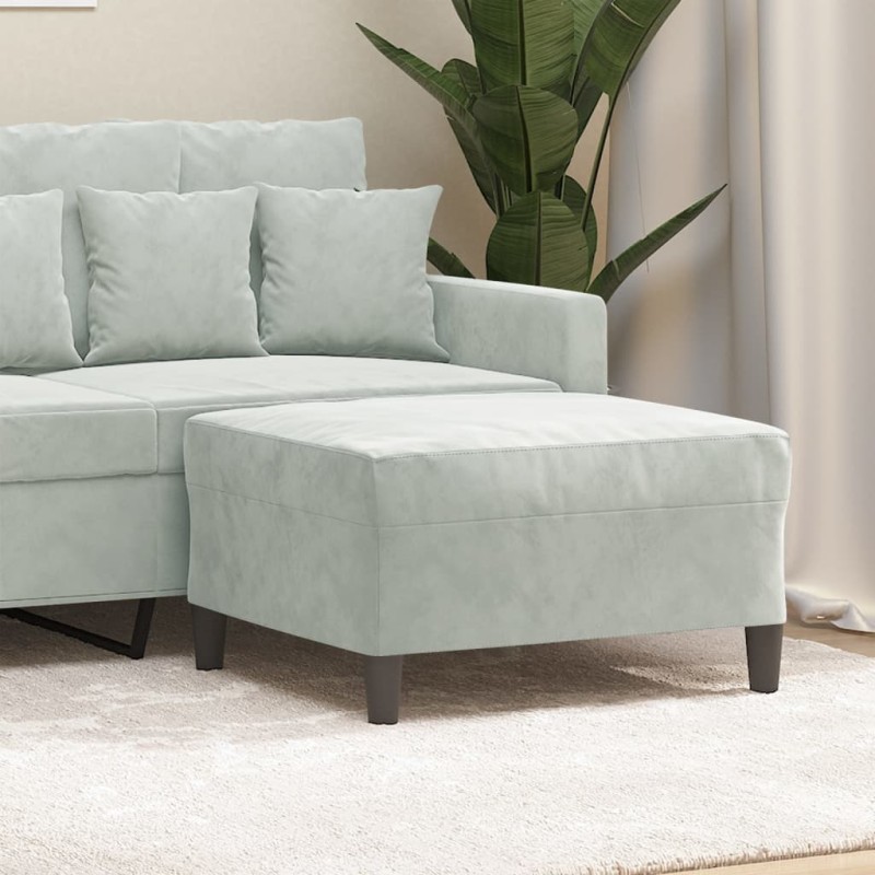 vidaXL Reposapiés de terciopelo gris claro 70x55x41 cm vidaXL Reposapiés de terciopelo gris claro 70x55x41 cm