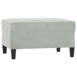 vidaXL Reposapiés de terciopelo gris claro 70x55x41 cm