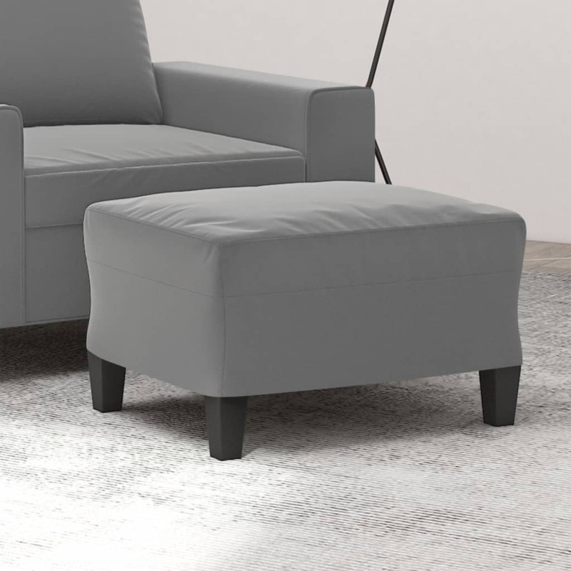 vidaXL Reposapiés tela de microfibra gris oscuro 60x50x41 cm vidaXL Reposapiés tela de microfibra gris oscuro 60x50x41 cm