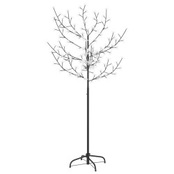 vidaXL Árbol de Navidad 120 LEDs luz azul fría flores de cerezo 150 cm