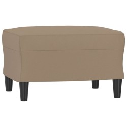 vidaXL Reposapiés de cuero sintético color capuchino 60x50x41 cm
